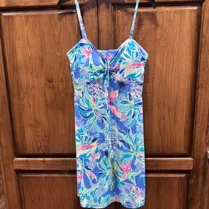 Lilly Pulitzer Bennet Blue Margarete Swim Dress‎ XS Celestial Seas Beach